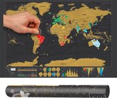 Scratch map deluxe / kras wereldkaart XL - Zwart