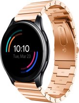 Stalen Smartwatch bandje - Geschikt voor  OnePlus Watch metalen bandje - rosé goud - Strap-it Horlogeband / Polsband / Armband