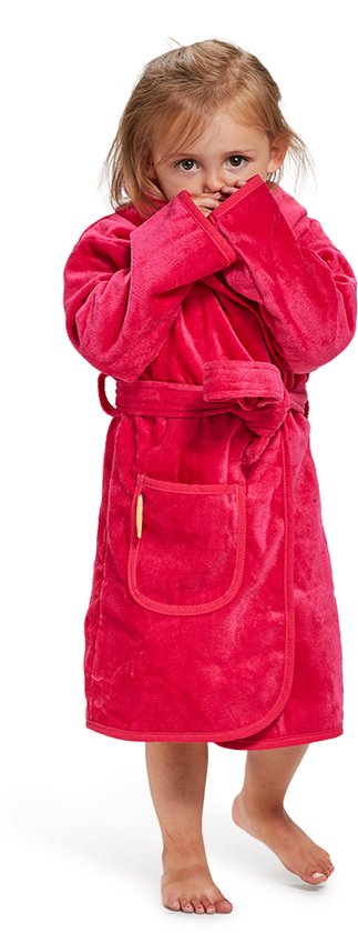 Kinderbadjas roze - capuchon badjas kind - 100% katoenen badjas kind - badjas kinderen - badjas meisjes - Badrock - 4/6 jaar