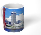 Mok - Skyline van de Kobe haven in Japan - 350 ML - Beker