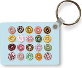 Sleutelhanger - Fastfood gekleurde donuts - Uitdeelcadeautjes - Plastic