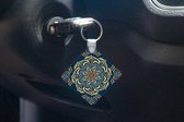 Sleutelhanger - Uitdeelcadeautjes - Mandala - Geel - Wit - Patronen - Plastic