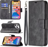 iPhone 13 Pro Hoesje - MobyDefend Wallet Book Case Met Koord - Zwart - GSM Hoesje - Telefoonhoesje Geschikt Voor Apple iPhone 13 Pro