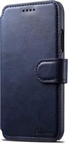 Mobiq Premium Lederen iPhone XS | iPhone X Portemonnee Hoes | Wallet case iPhone iPhone X/Xs (5.8 inch) | Wallet case | Ruimte voor pasjes | Met Sluiting - Blauw | Blauw