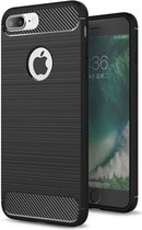 Hybrid Carbon TPU iPhone 8 Plus/7 Plus Hoesje - zwart