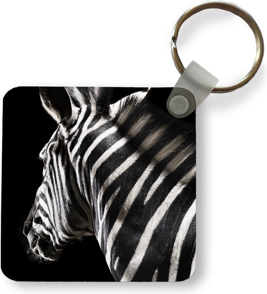 Sleutelhanger - Uitdeelcadeautjes - Zebra - Dier - Zwart - Portret - Plastic