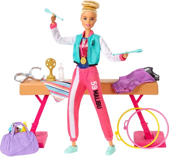 Londen in verlegenheid gebracht weerstand Barbie Sport Gymnastiek Speelset - Barbie Pop met Sportkleding,  Evenwichtsbalk en Prijzen | bol.com