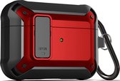 YONO Airpods Pro Hoesje - Armor Case met Lock - geschikt voor Airpods Pro 1/2 - Rood