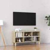 Tv-meubel met houten poten 103,5x30x50 cm wit sonoma eikenkleur