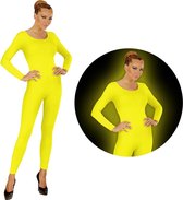Widmann - Dans & Entertainment Kostuum - Neon Geel Bodysuit Glow - Vrouw - Geel - Medium / Large - Carnavalskleding - Verkleedkleding