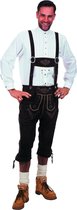 Wilbers & Wilbers - Boeren Tirol & Oktoberfest Kostuum - Lange Lederhose Karl-Heinz Zwart Man - Zwart - Maat 48 - Bierfeest - Verkleedkleding