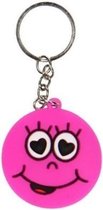 Sleutelhanger emoji roze 4,5 cm