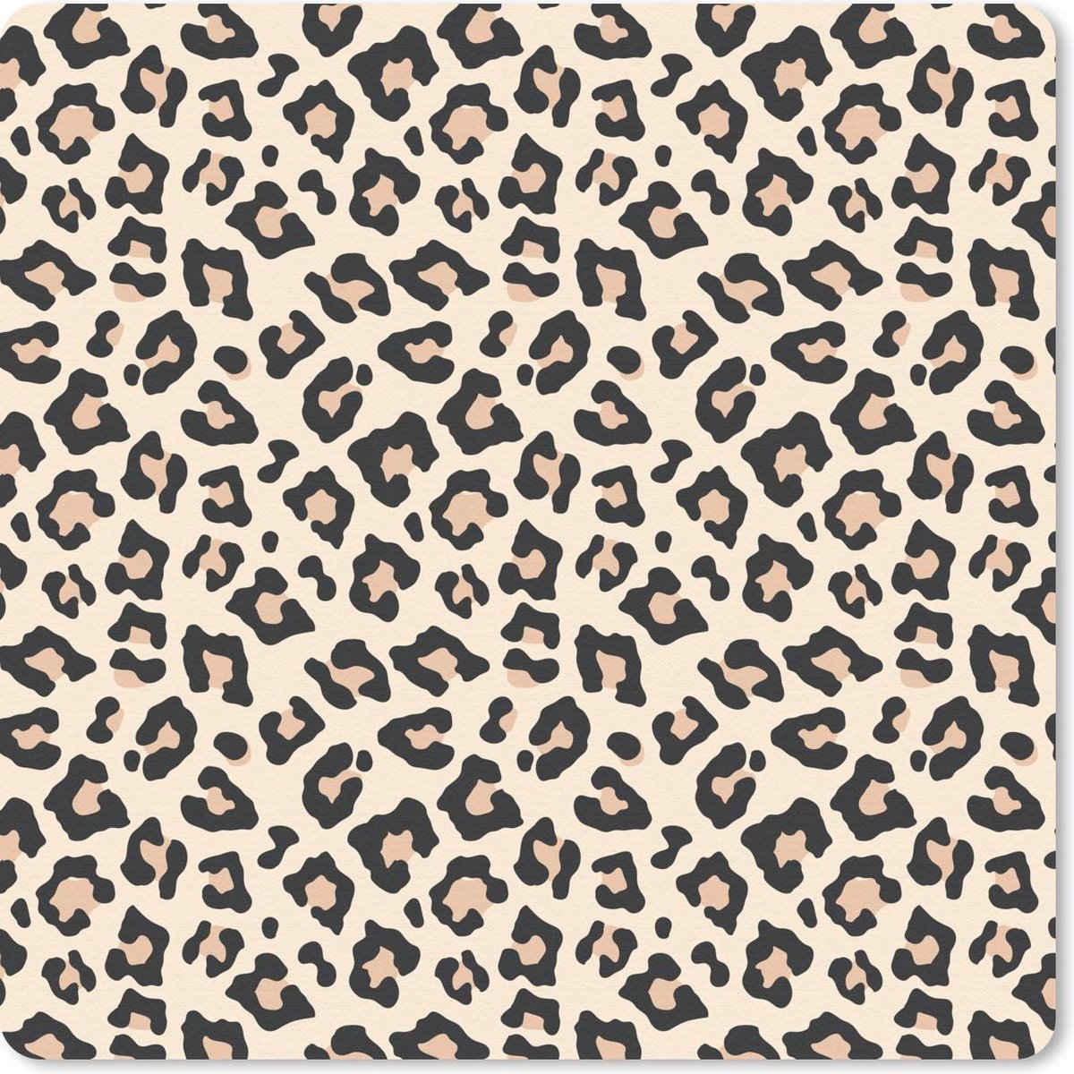 Muismat 20x20 cm - Mousepad Dierenprint - Panterprint - Roze - Muismatten