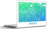 Laptop sticker - 11.6 inch - Stadskaart - Bergen - België - Blauw - 30x21cm - Laptopstickers - Laptop skin - Cover