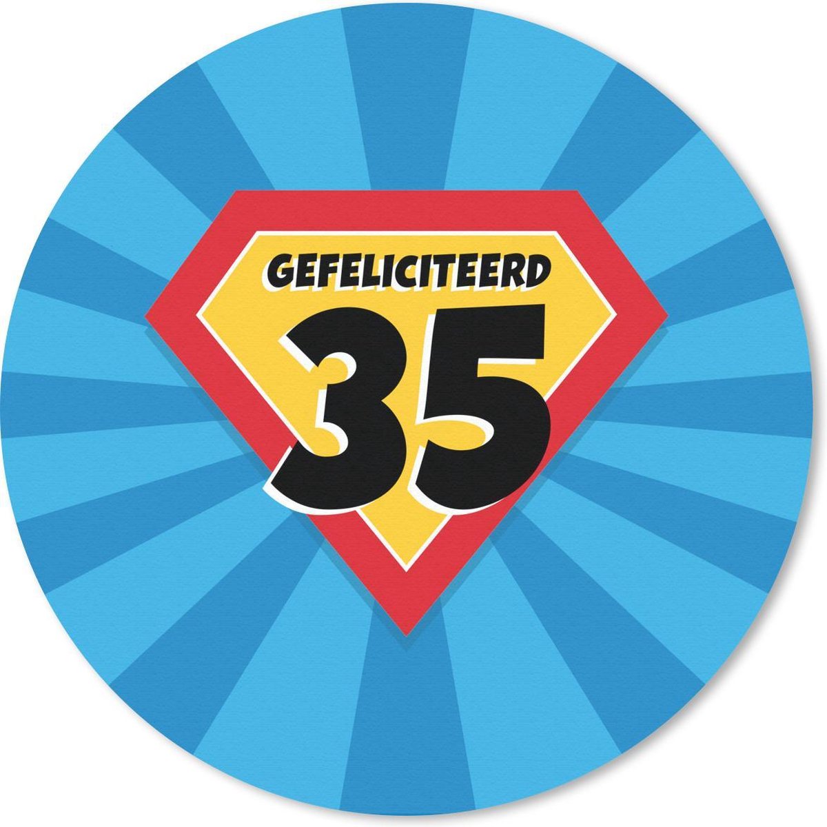 Muismat rond 30x30 cm - Mousepad Jubileum Cadeau - 35 jaar - Cape - Ronde muismatten