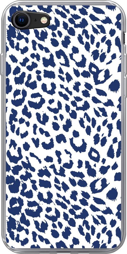 Coque iPhone SE 2020 - Imprimé Panthère - Blauw - Abstrait - Coque de téléphone en Siliconen