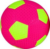minivoetbal 15 cm roze/geel