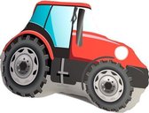 kussen tractorvorm 40 cm pluche rood