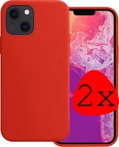iPhone 13 Hoesje Silicone Case - iPhone 13 Case Rood Siliconen Hoes - iPhone 13 Hoes Cover - Rood - 2 Stuks