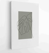 Canvas schilderij - Botanical wall art vector set. Foliage line art drawing with abstract shape. 3 -    – 1810924387 - 80*60 Vertical