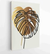 Canvas schilderij - Earth tones Hand drawn organic shape art design for wall framed prints, canvas prints, poster, home decor, cover, wallpaper 4 -    – 1888032550 - 80*60 Vertical