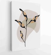 Canvas schilderij - Botanical and gold abstract wall arts vector collection. 3 -    – 1876883188 - 80*60 Vertical