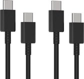 XJ-69 2 STUKS 1m 3A USB-C / Type-C naar Type-C TPU-oplaadsynchronisatie-datakabel voor mobiele telefoon (zwart)