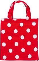 draagtas rood met witte stippen 13 x 14,5 cm