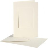 Passepartout kaarten met envelop 15 cm wit