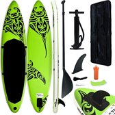 Everest Stand Up Paddleboardset opblaasbaar 305x76x15 cm groen