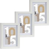3x stuks houten fotolijst wit geschikt voor een foto van 10 x 15 cm of 13 x 18 cm