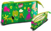 etui Crazy Dino 22 x 13 cm polyester/PVC groen