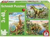 legpuzzel Dinosauri√´rs 3-in-1 karton groen 144 stukjes