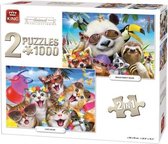 legpuzzel Animal Selfies Collection 2 puzzels 1000st