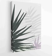 Canvas schilderij - Botanical wall art vector set. Earth tone boho foliage line art drawing with abstract shape. 2 -    – 1843215856 - 50*40 Vertical