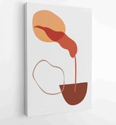 Canvas schilderij - Foliage line art drawing with abstract shape. Abstract Plant Art design for print, cover, wallpaper, Minimal and natural wall art. 3 -    – 1810924390 - 50*40 V