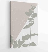 Canvas schilderij - Foliage line art drawing with abstract shape. Abstract Eucalyptus and Art design for print, cover, wallpaper, Minimal and natural wall art.  3 -    – 1823785556