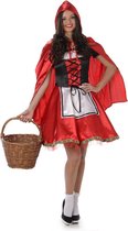 Karnival Costumes Roodkapje Kostuum Dames Carnavalskleding Dames Carnaval - Polyester - Maat XS - Rood - 2-Delig Jurk/Cape met Capuchon