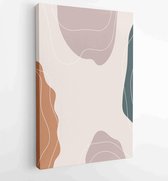 Canvas schilderij - Abstract organic shape background design for wedding invitation, clipart, print, cover, wallpaper, Wall art, Mid century modern art. 1 -    – 1815034430 - 40-30