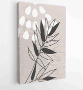 Canvas schilderij - Earth tone boho foliage line art drawing with abstract shape. Abstract Plant Art design for print, cover, wallpaper, Minimal and natural wall art. 2 -    – 1827