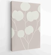Canvas schilderij - Foliage line art drawing with abstract shape. Abstract Eucalyptus and Art design for print, cover, wallpaper, Minimal and natural wall art. 3 -    – 1823785568