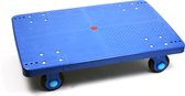 Kunststof rolplateau, laadvermogen 300 kg Blauw 580 mm x 875 mm x 210 mm