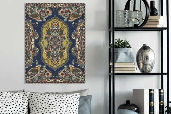 Tapis peinture sur toile - Motifs - Couleurs - 60x80 cm - Décoration murale