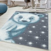 Kindertapijt  Ijsbeer Blauw Vloerkleed - 120x170- Kinderkamer - Babykamer - Baby - Kids - Jongens en Meisjes - Kinderen