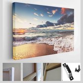 Onlinecanvas - Schilderij - Prachtig Wolkenlandschap Boven De Zee. Zonsopgangschot Art Horizontaal - Multicolor - 40 X 30 Cm