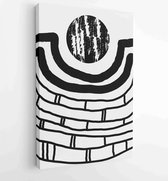 Zwart-wit abstracte muurkunst achtergrond vector 3 - Moderne schilderijen – Verticaal – 1909205614 - 50*40 Vertical