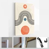 Een trendy set van abstracte handgeschilderde illustraties voor briefkaart, social media banner, brochure omslagontwerp of wanddecoratie achtergrond - moderne kunst canvas - vertic