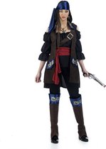 Limit - Piraat & Viking Kostuum - Schrik Der Zeven Zeeen Zeerover Anne Bonny - Vrouw - blauw,bruin - Maat 42 - Carnavalskleding - Verkleedkleding