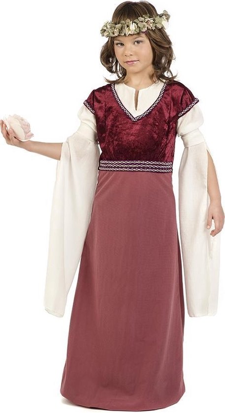 Limit - Middeleeuwen & Renaissance Kostuum - Roze Hofdame Henriette - Meisje - Roze - Maat 158 - Carnavalskleding - Verkleedkleding