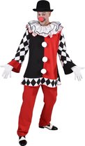 Magic By Freddy's - Harlequin Kostuum - Circus Harlekijn Happy Harry Man - rood - XXL / 3XL - Halloween - Verkleedkleding